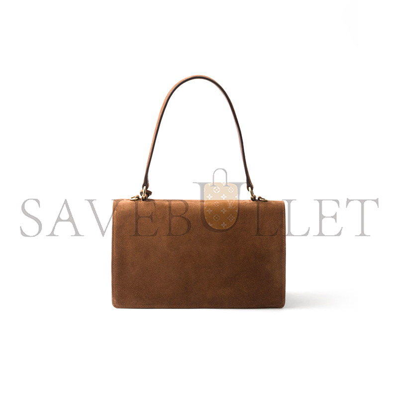 PRADA SOFT SOUND MEDIUM SUEDE SHOULDER BAG 1BN023 (28*16*10cm)